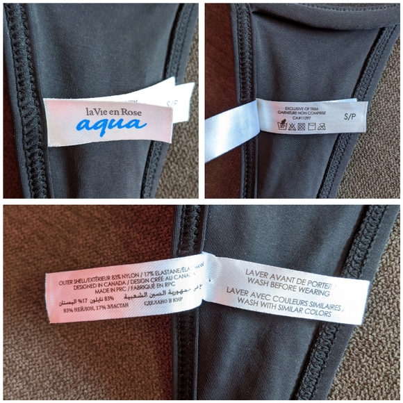 BLACK BIKINI TOP, LA VIE EN ROSE, SMALL - Picture 7 of 7